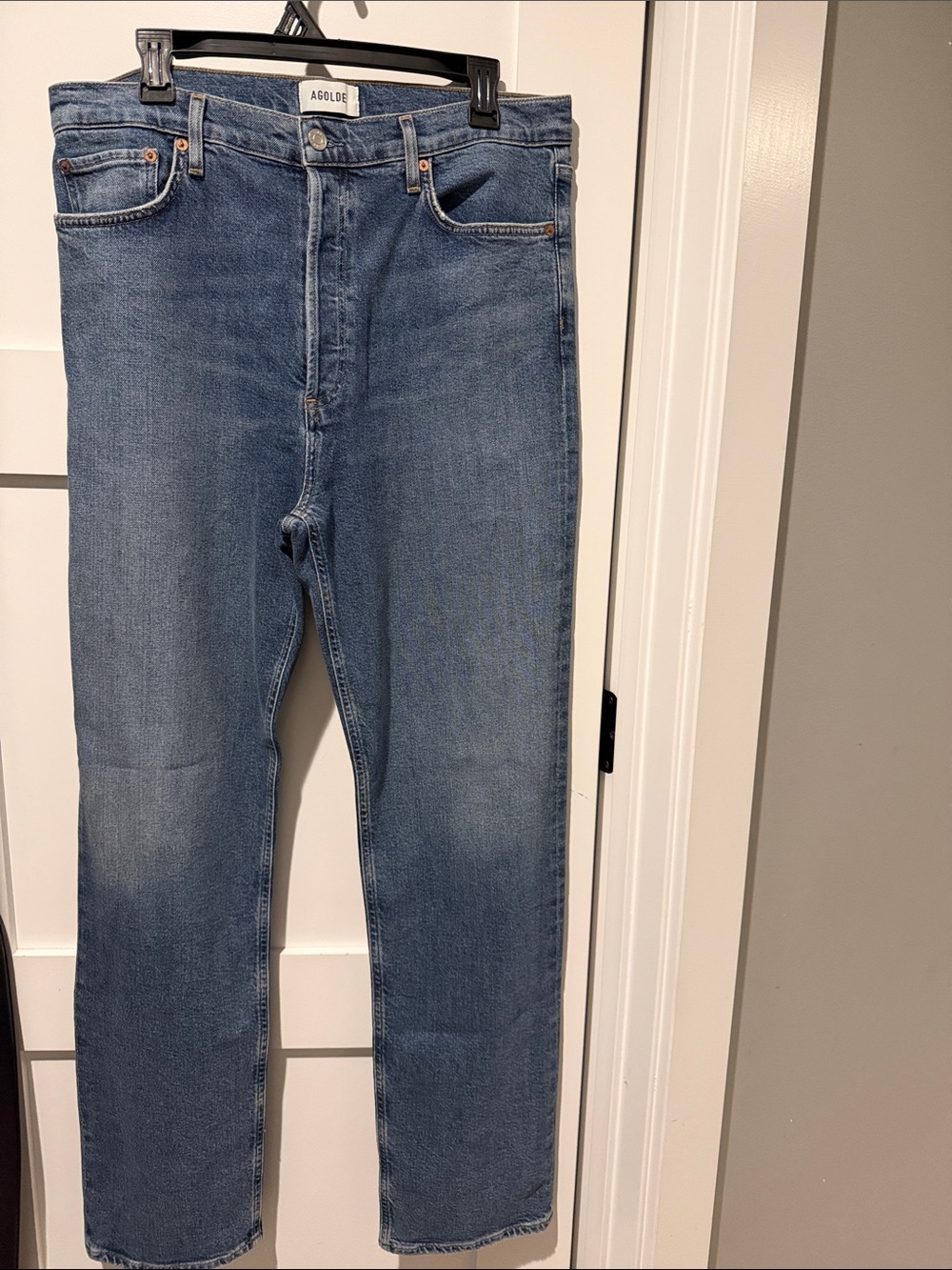 Agolde Men's Straight Jeans Blue Denim